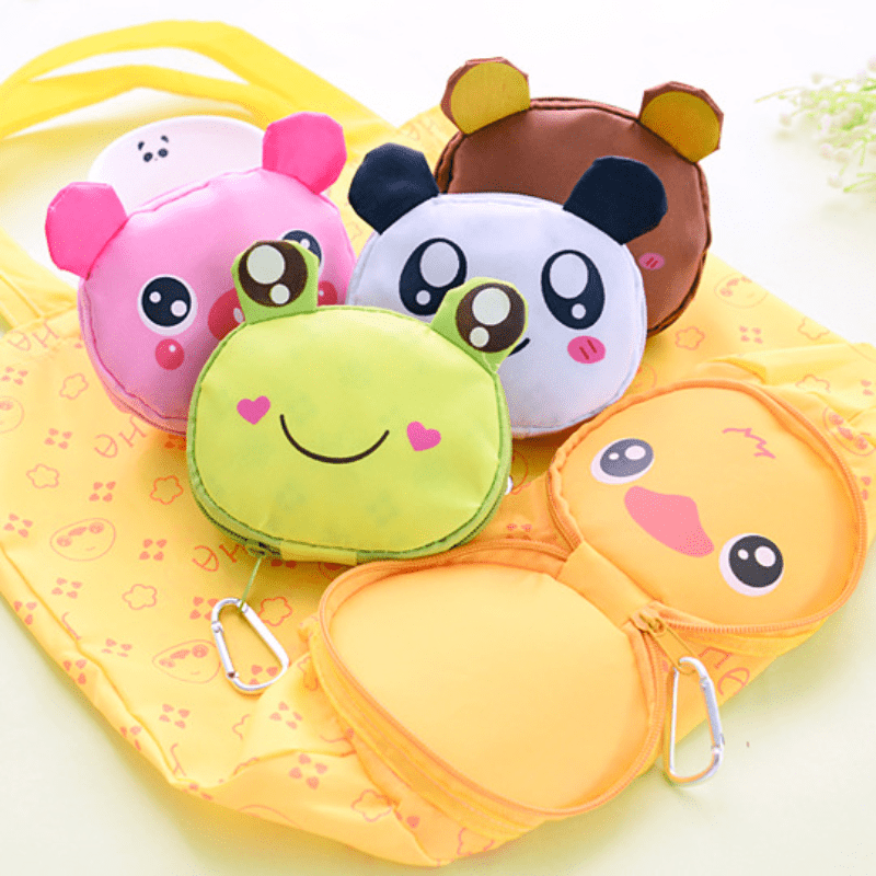 Cartoon Animal Grocery Bags - Waterproof & Machine Washable - Reusable Tote Bags