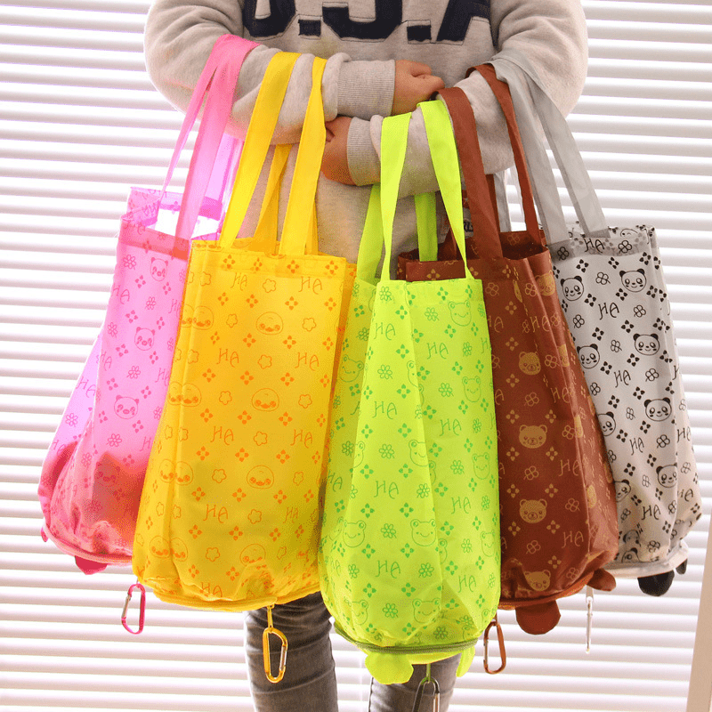 Cartoon Animal Grocery Bags - Waterproof & Machine Washable - Reusable Tote Bags