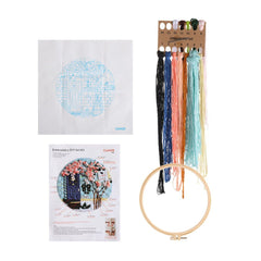 DIY Landscape Embroidery Kit Hoop Threads Needlework Crafts