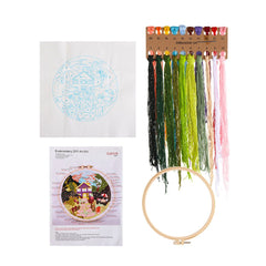 DIY Landscape Embroidery Kit Hoop Threads Needlework Crafts