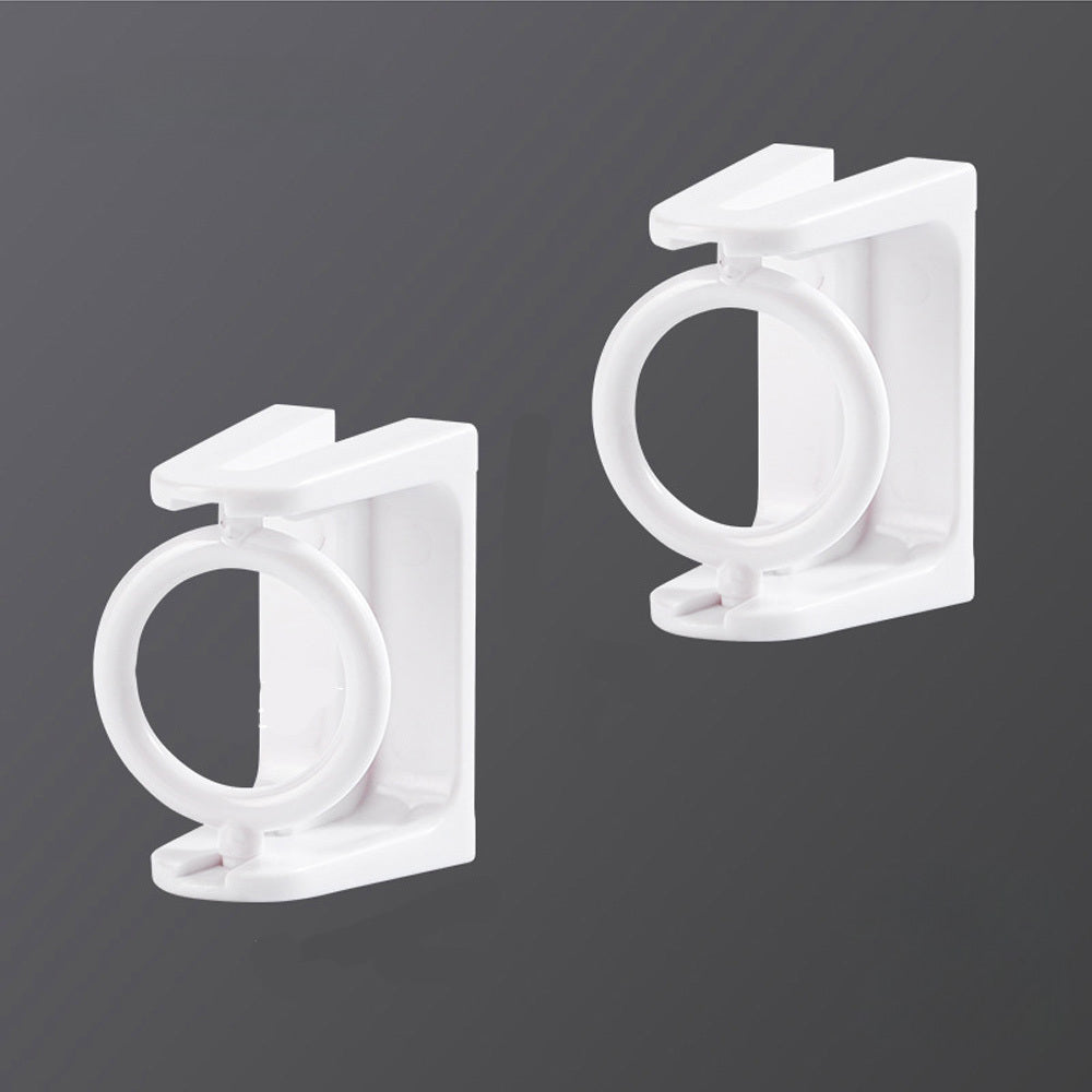 2Pcs Rotatable Transparent Shower Curtain Hook Rod Fixed Bracket Support