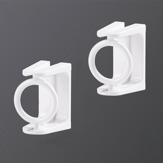 2Pcs Rotatable Transparent Shower Curtain Hook Rod Fixed Bracket Support