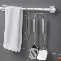2Pcs Rotatable Transparent Shower Curtain Hook Rod Fixed Bracket Support