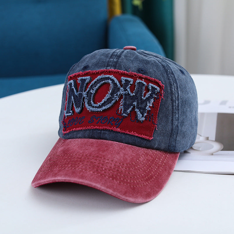 Retro Washed Denim Distressed Baseball Cap Spring Autumn Sun Hat