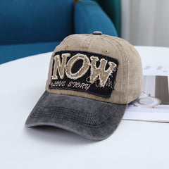 Retro Washed Denim Distressed Baseball Cap Spring Autumn Sun Hat
