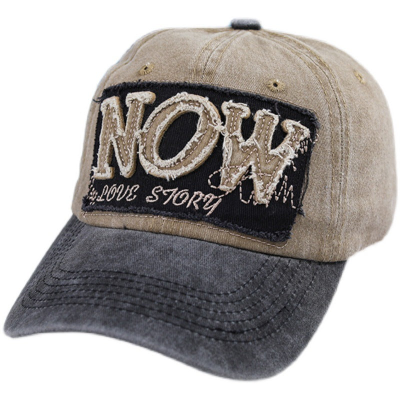Retro Washed Denim Distressed Baseball Cap Spring Autumn Sun Hat