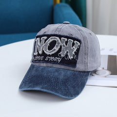 Retro Washed Denim Distressed Baseball Cap Spring Autumn Sun Hat