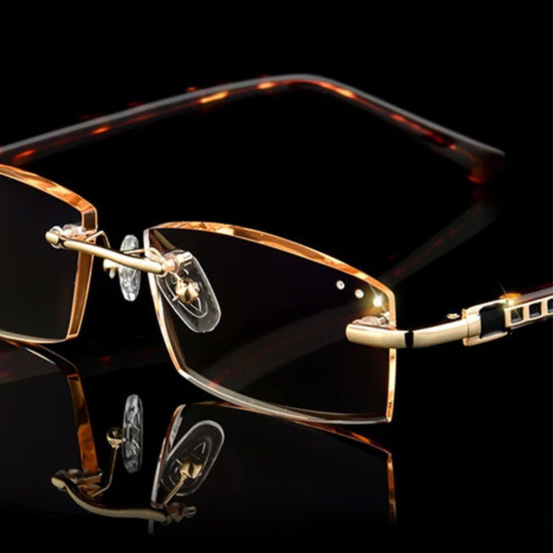 Rimless Anti Light Reading Glasses Ultralight UV Protection