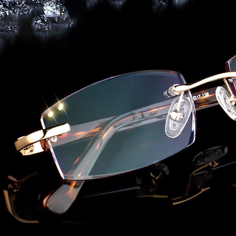 Rimless Anti Light Reading Glasses Ultralight UV Protection