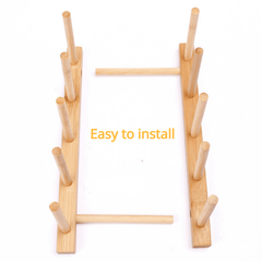Bamboo Dish Plate Bowl Cup Lid Cutting Board Drying Rack