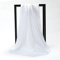 Solid Satin Bandana Large Square Scarf Hijab Women Head Wraps Casual Turban