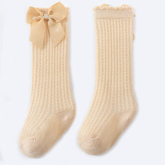 Toddler Lace Dress Socks, Breathable Mesh Cotton Bow Knee High