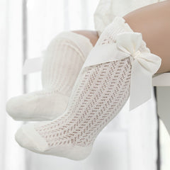 Toddler Lace Dress Socks, Breathable Mesh Cotton Bow Knee High