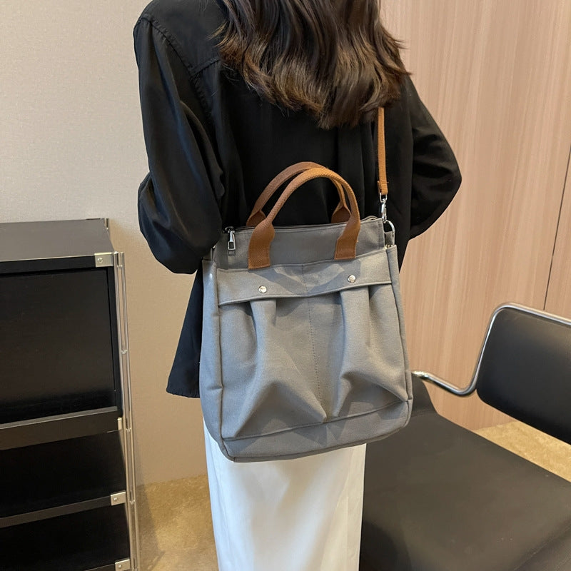 Canvas Durable Shoulder Bag Large Capacity Shopping Crossbody Bag