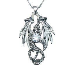 Vintage Dragon Pendant Alloy Necklace For Girls Boys Teen