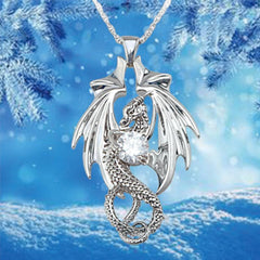 Vintage Dragon Pendant Alloy Necklace For Girls Boys Teen
