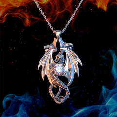 Vintage Dragon Pendant Alloy Necklace For Girls Boys Teen