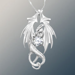 Vintage Dragon Pendant Alloy Necklace For Girls Boys Teen