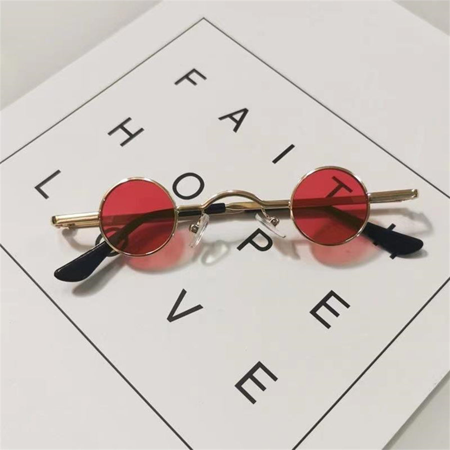 Mini Tinted Lens Sunglasses Steampunk Metal Frame UV400