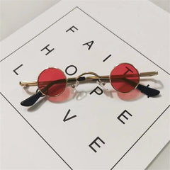 Mini Tinted Lens Sunglasses Steampunk Metal Frame UV400
