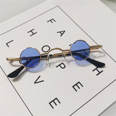 Mini Tinted Lens Sunglasses Steampunk Metal Frame UV400