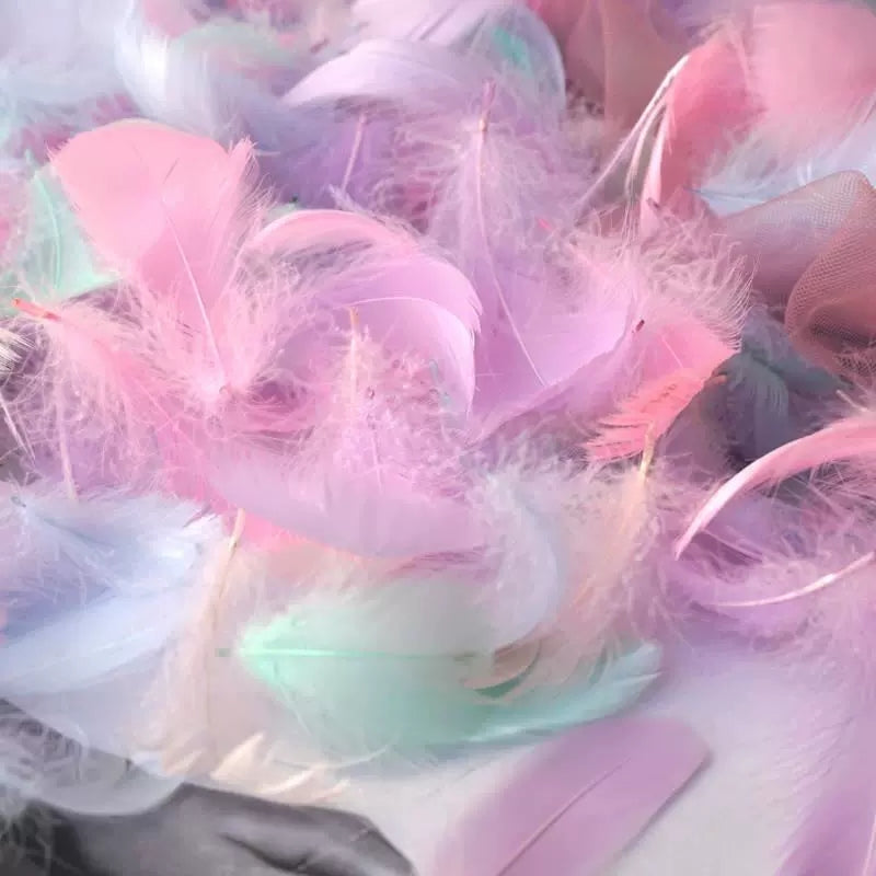 100pcs Colorful Feather Filler DIY Wedding Party Decoration Natural Goose Feathe