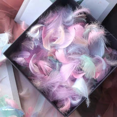 100pcs Colorful Feather Filler DIY Wedding Party Decoration Natural Goose Feathe