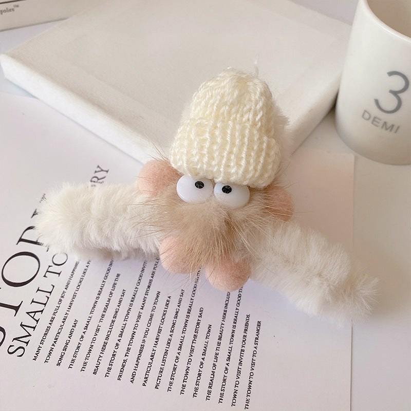Briquettes Plush Doll Hair Claw Cartoon Hair Accessories