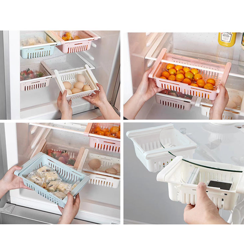 Retractable Refrigerator Organizer Shelf Fruit Vegetable Storage Basket