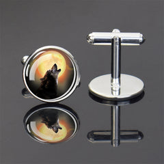 Wolf Pattern Cufflinks Silver Men's Jewelry Suit Shirt Accessories