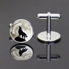 Wolf Pattern Cufflinks Silver Men's Jewelry Suit Shirt Accessories