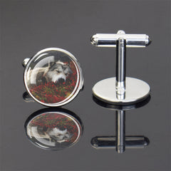 Wolf Pattern Cufflinks Silver Men's Jewelry Suit Shirt Accessories