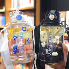 1000ml Sports Water Cup Fitness Kettle with Straw