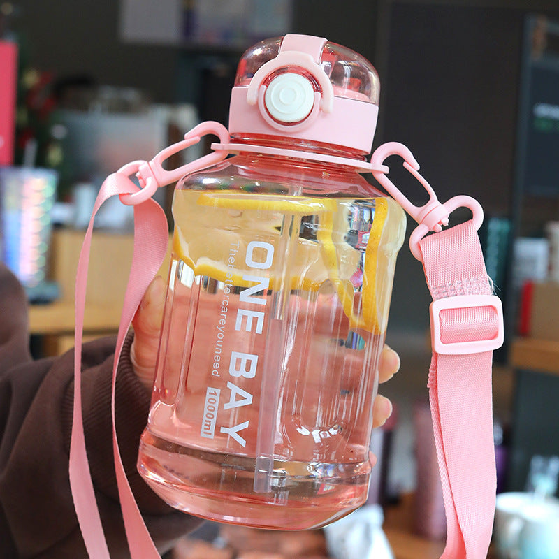 1000ml Sports Water Cup Fitness Kettle with Straw
