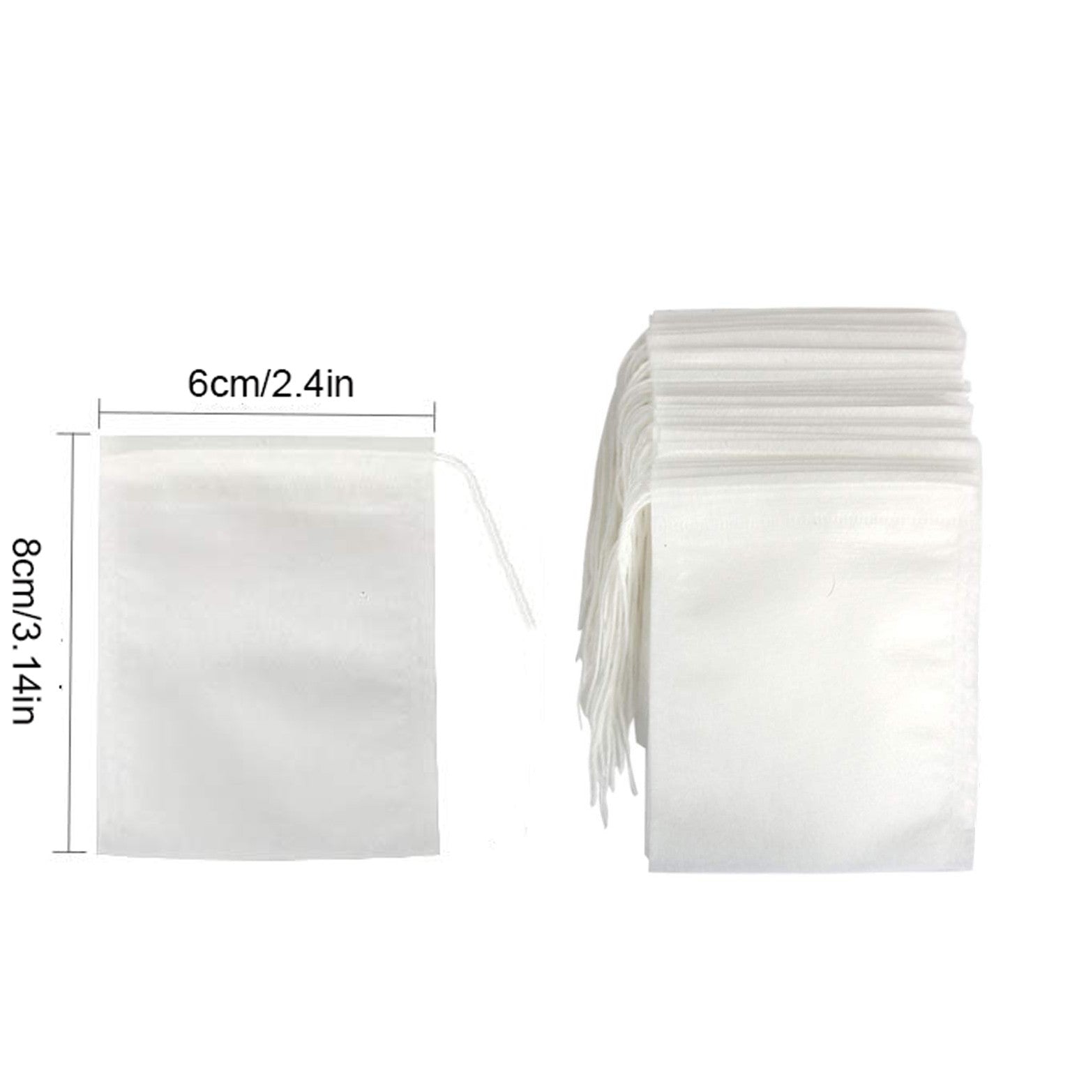 100pcs Empty Teabags Soup Bags Disposable Drawstring Soup Bags