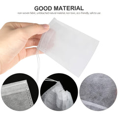 100pcs Empty Teabags Soup Bags Disposable Drawstring Soup Bags