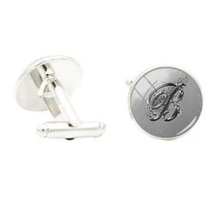 B Glass Gem Cufflinks For Men - Gentleman Shirt Cuff Button