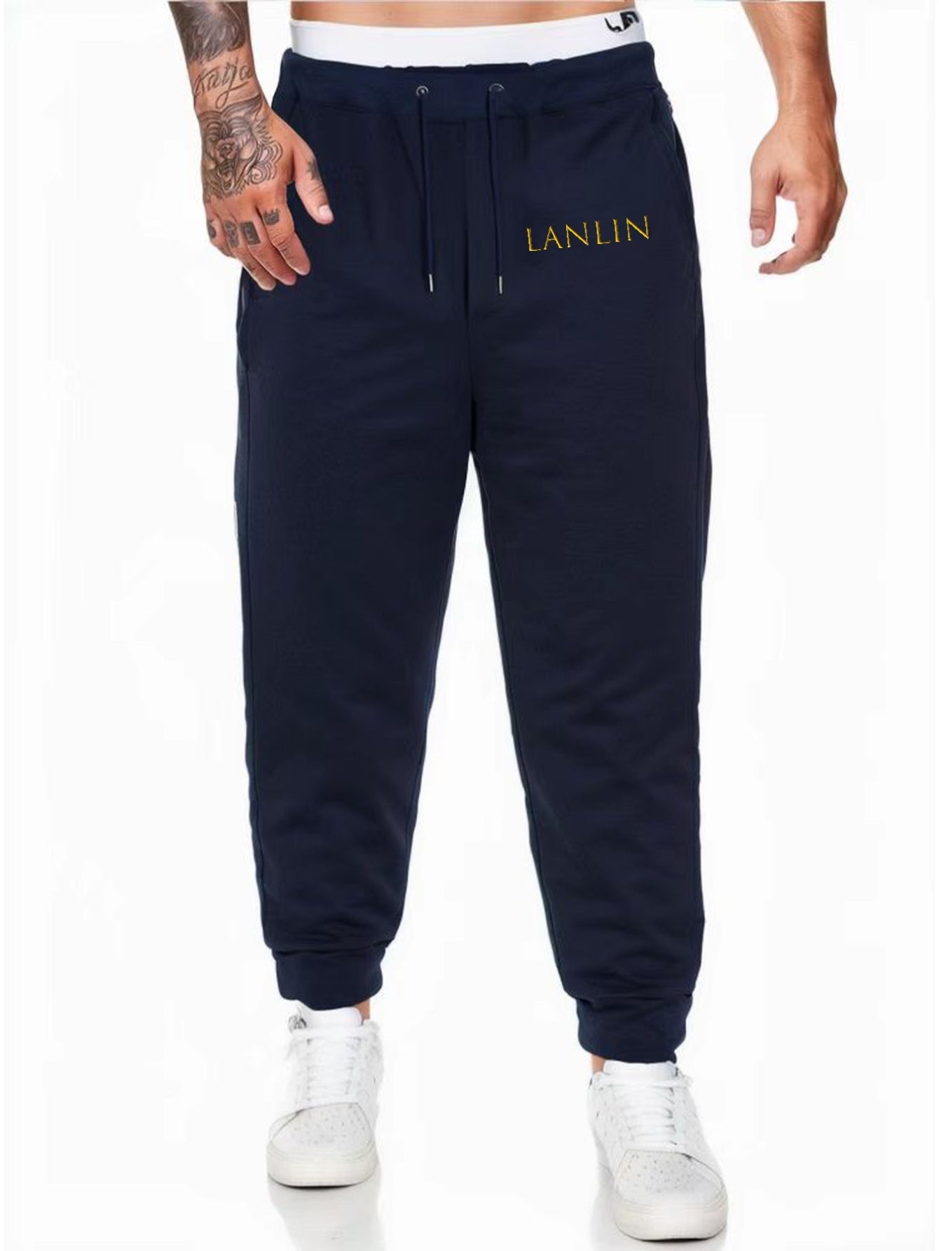 Men's Stylish Drawstring Joggers Breathable Loose Fit Pants