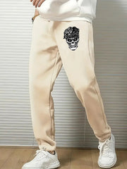 Skull Comfy Drawstring Joggers Men's Casual Loose Fit Pants