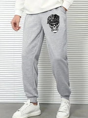 Skull Comfy Drawstring Joggers Men's Casual Loose Fit Pants