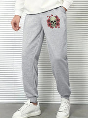 Rose Skull Comfy Drawstring Joggers Men s Casual Breathable Pants