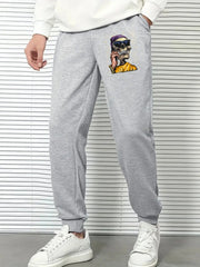 Skull Comfy Drawstring Joggers Men's Casual Loose Fit Pants