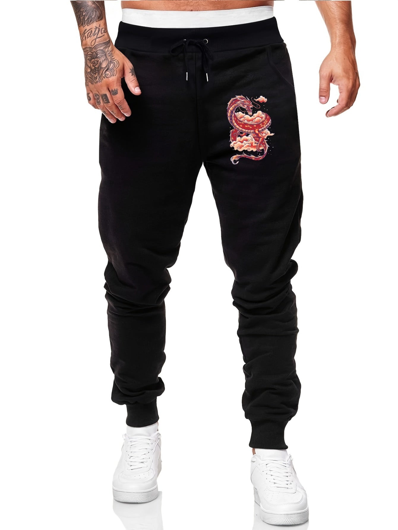 Dragon Comfy Drawstring Joggers Men's Casual Breathable Pants