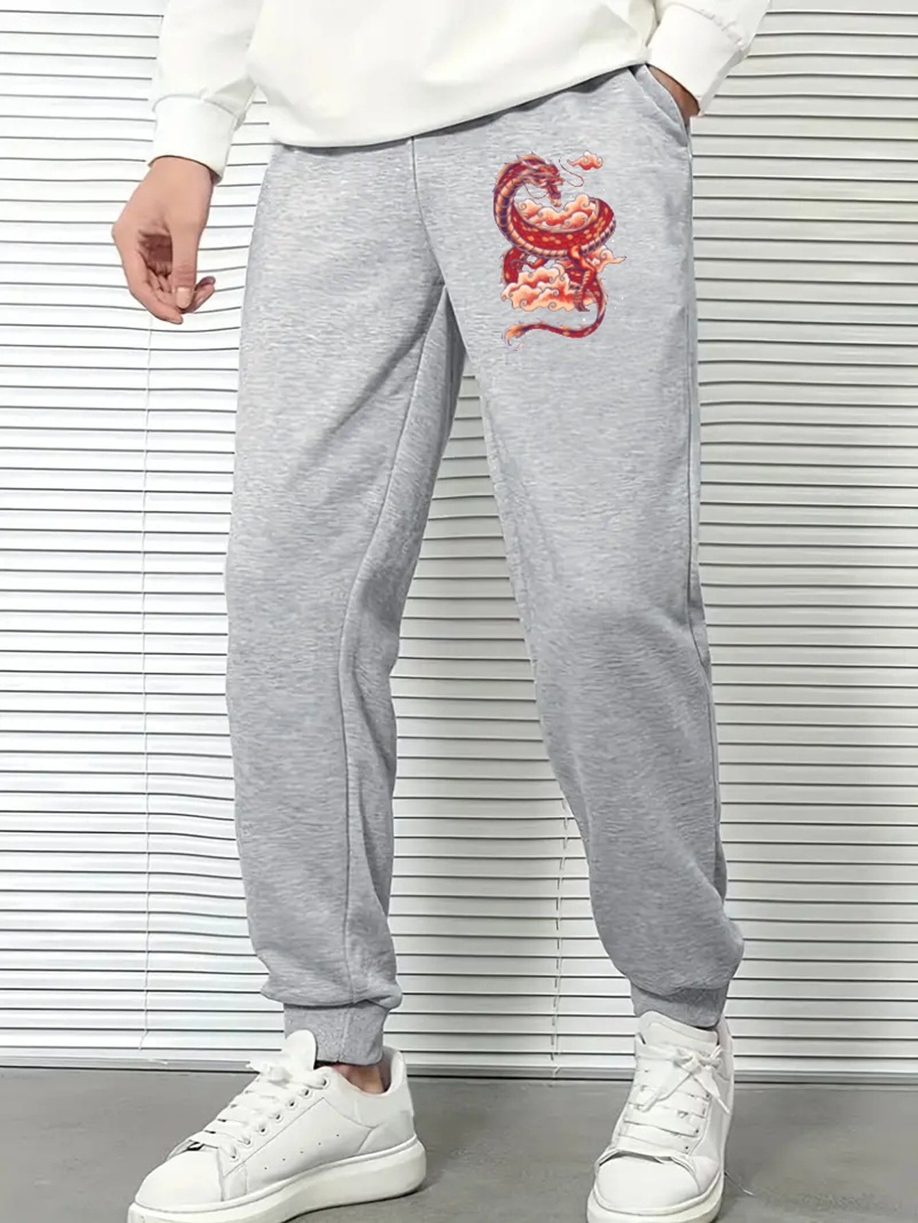 Dragon Comfy Drawstring Joggers Men's Casual Breathable Pants