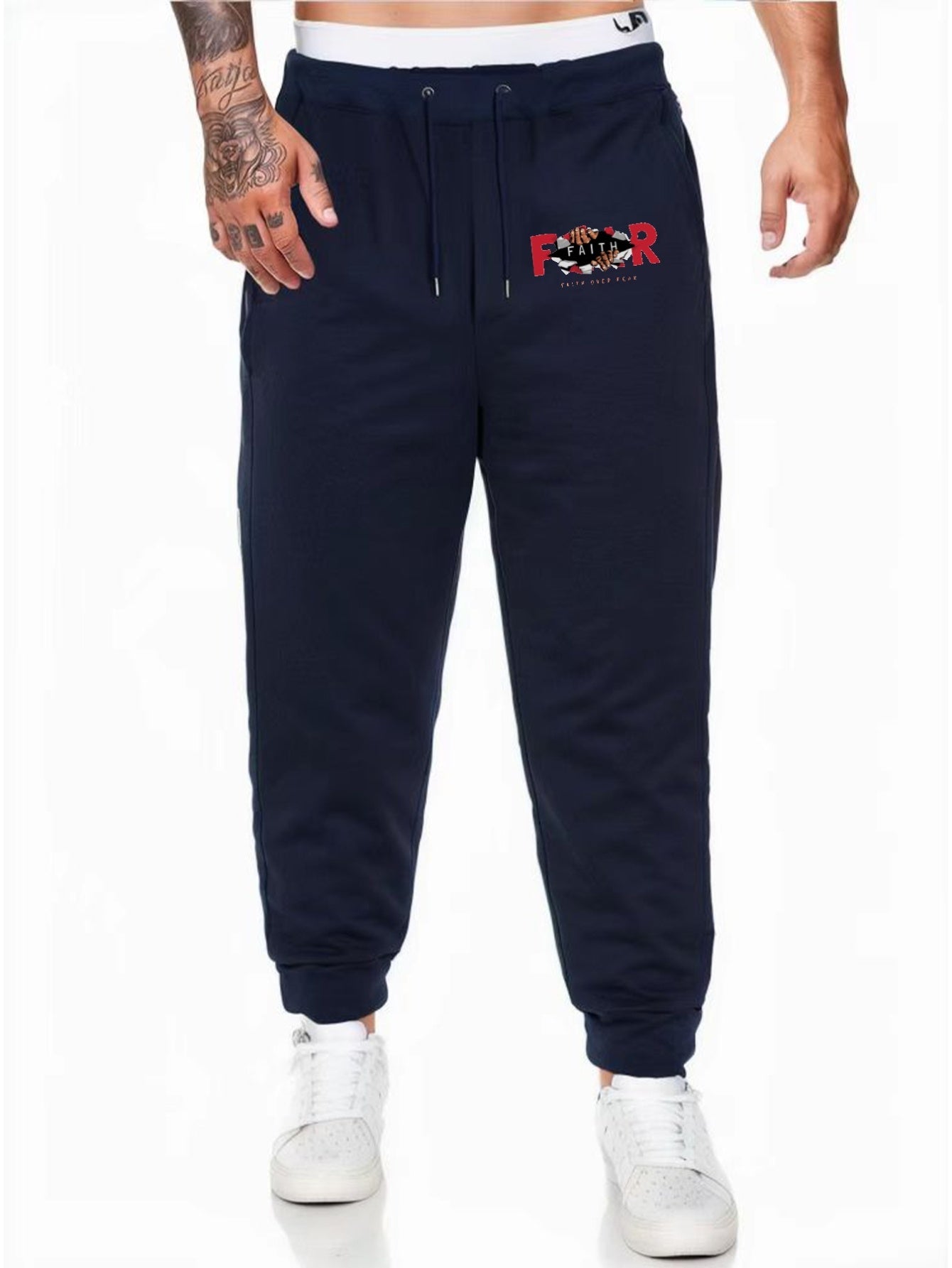 Faith Comfy Drawstring Joggers Men's Casual Loose Fit Pants