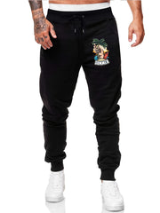 Palm Tree Drawstring Joggers Men's Breathable Loose Fit Pants