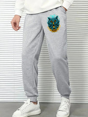 Men's Casual Owl Printed Joggers Breathable Loose Fit Pants
