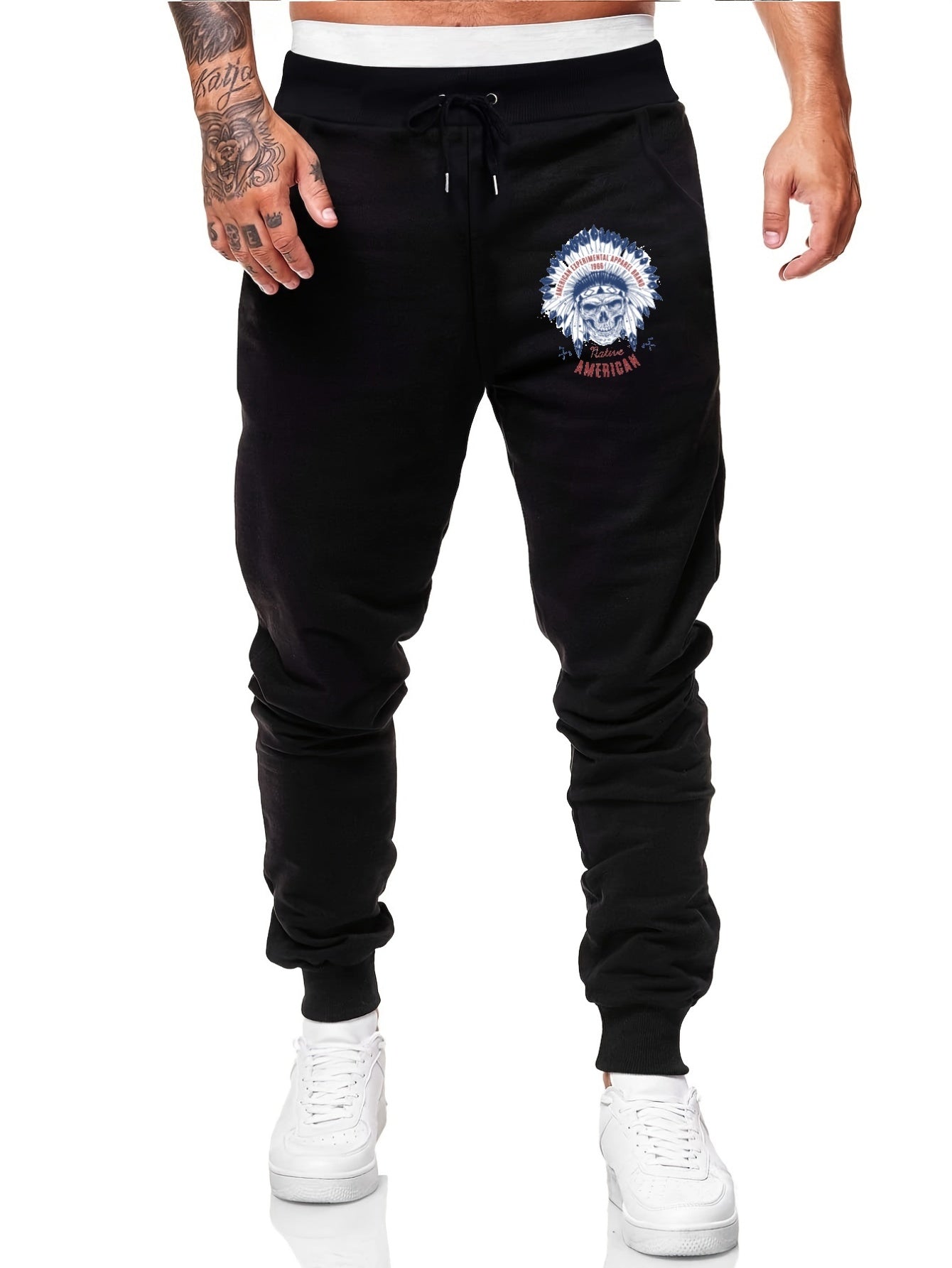 Ethnic Graphic Pattern Joggers Men's Casual Loose Fit Pants