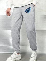Wolf Comfy Drawstring Joggers Men's Casual Breathable Loose Fit Pants