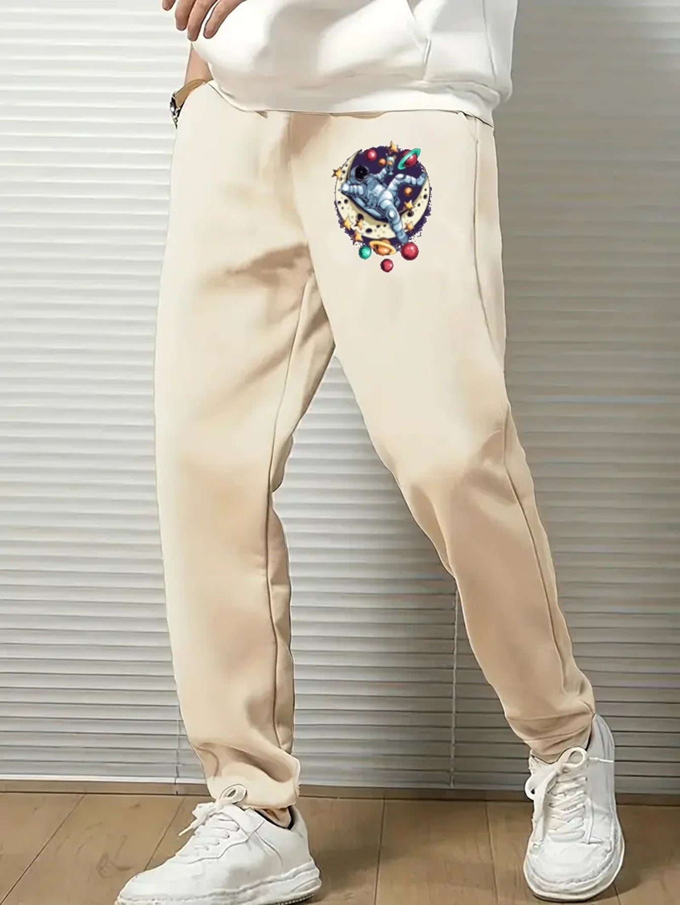 Men's Astronaut Comfy Drawstring Joggers - Casual Loose Fit Pants